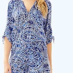 Lilly Pulitzer Bryce Romper blue white size XXS